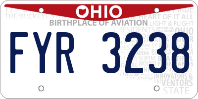 OH license plate FYR3238