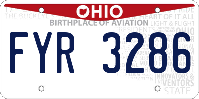 OH license plate FYR3286