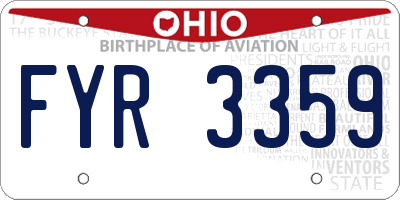 OH license plate FYR3359