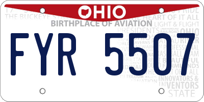 OH license plate FYR5507