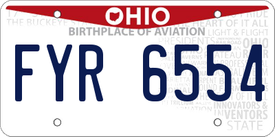 OH license plate FYR6554