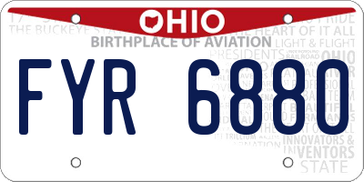 OH license plate FYR6880