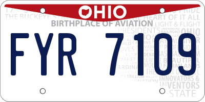 OH license plate FYR7109