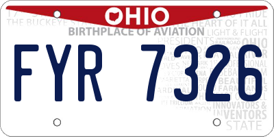 OH license plate FYR7326