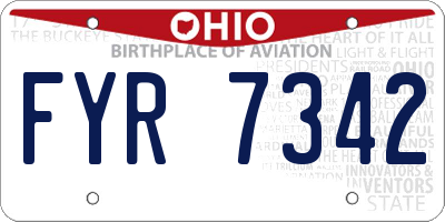 OH license plate FYR7342