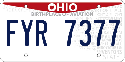 OH license plate FYR7377