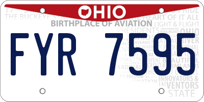 OH license plate FYR7595
