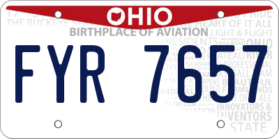 OH license plate FYR7657