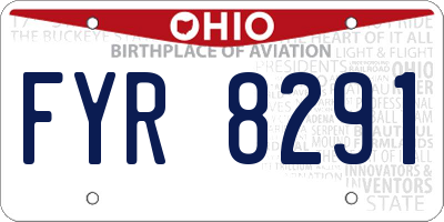 OH license plate FYR8291