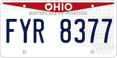 OH license plate FYR8377