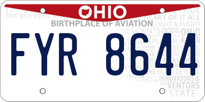 OH license plate FYR8644