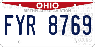 OH license plate FYR8769