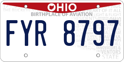 OH license plate FYR8797