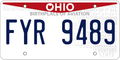 OH license plate FYR9489