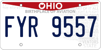 OH license plate FYR9557