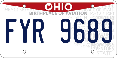 OH license plate FYR9689