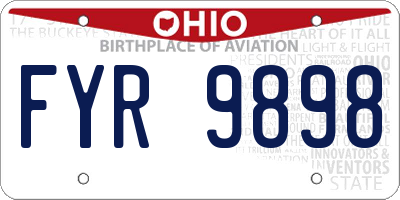 OH license plate FYR9898