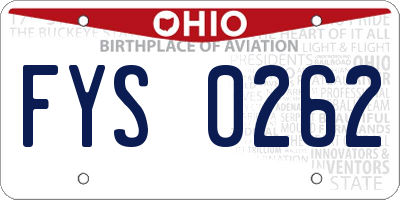 OH license plate FYS0262