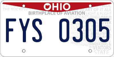 OH license plate FYS0305