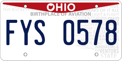 OH license plate FYS0578