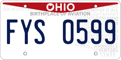 OH license plate FYS0599