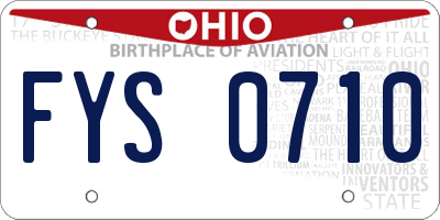 OH license plate FYS0710