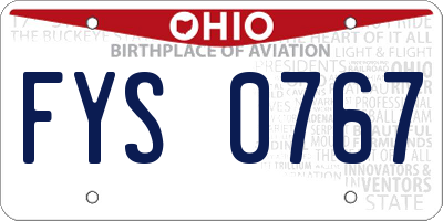 OH license plate FYS0767