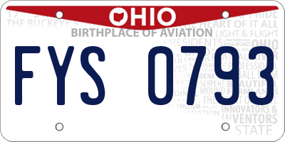 OH license plate FYS0793