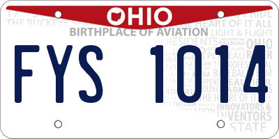 OH license plate FYS1014