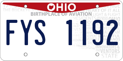 OH license plate FYS1192