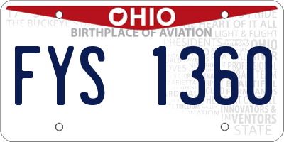 OH license plate FYS1360