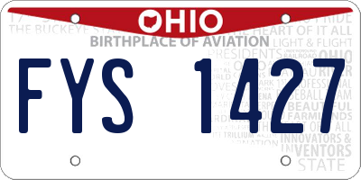 OH license plate FYS1427