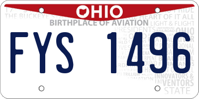 OH license plate FYS1496