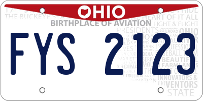 OH license plate FYS2123