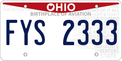 OH license plate FYS2333