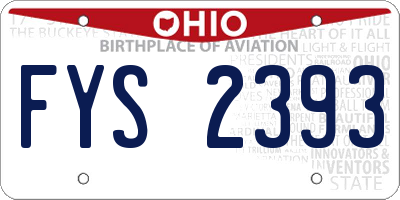 OH license plate FYS2393
