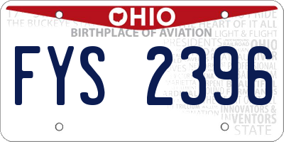 OH license plate FYS2396