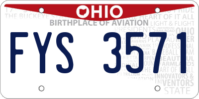 OH license plate FYS3571
