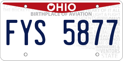 OH license plate FYS5877