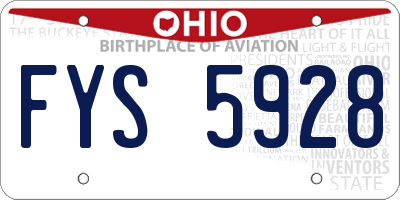 OH license plate FYS5928