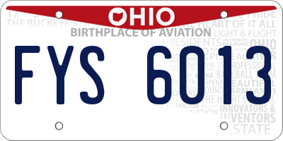 OH license plate FYS6013