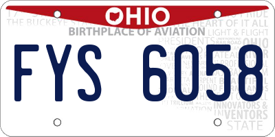 OH license plate FYS6058