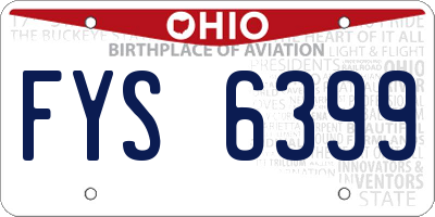 OH license plate FYS6399