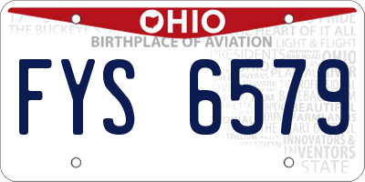 OH license plate FYS6579