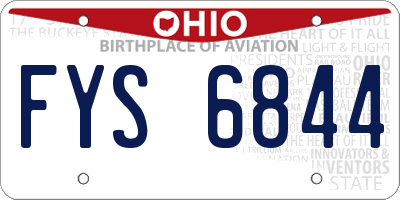 OH license plate FYS6844