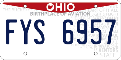 OH license plate FYS6957