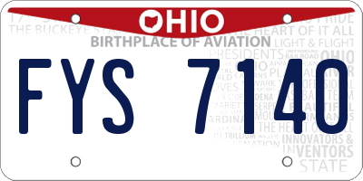 OH license plate FYS7140