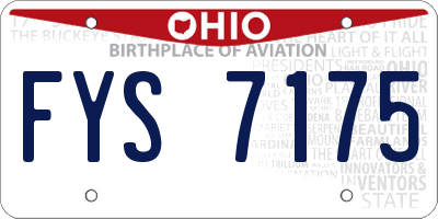OH license plate FYS7175