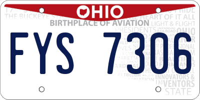 OH license plate FYS7306