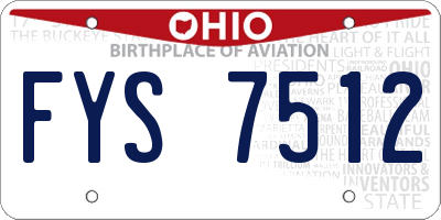 OH license plate FYS7512